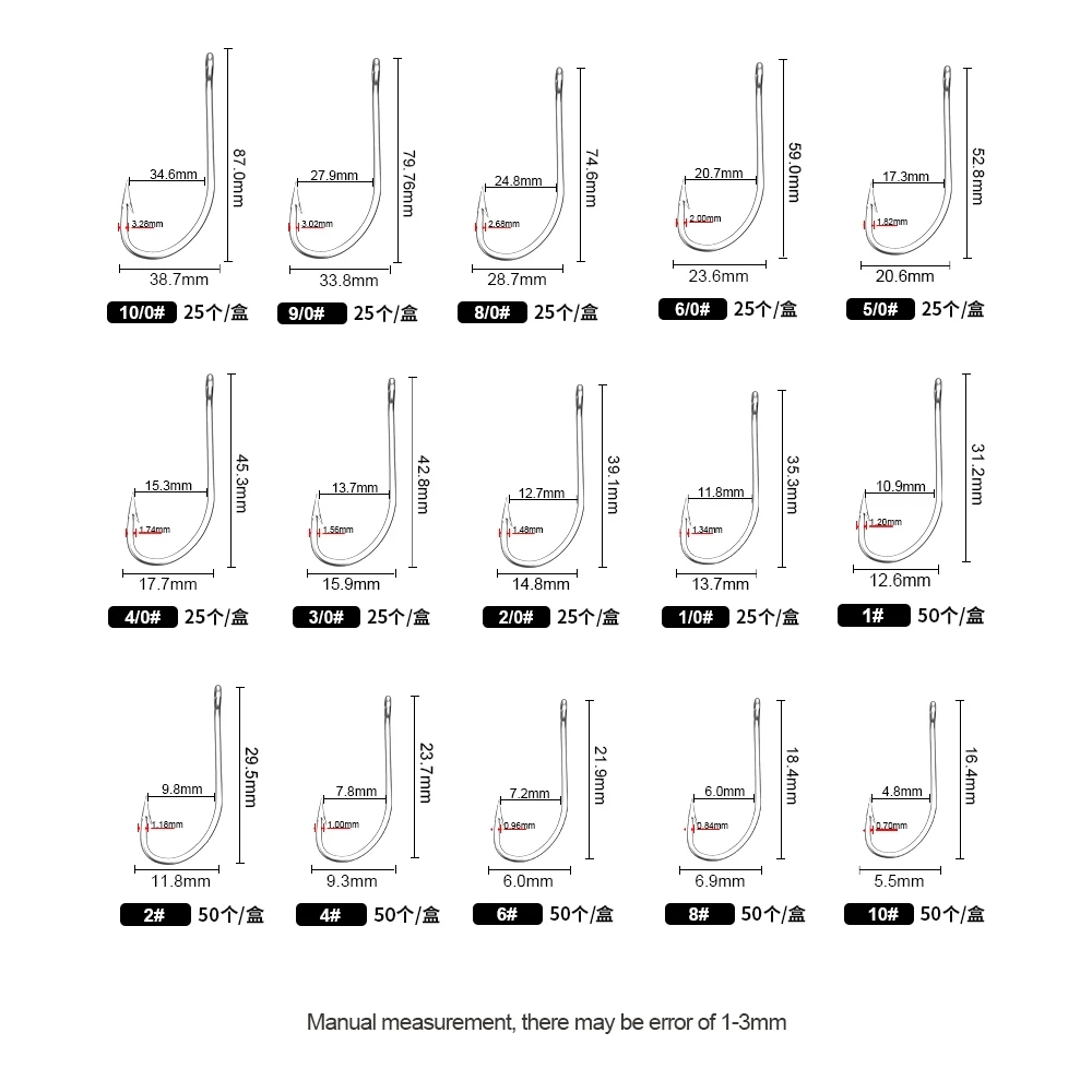 FTK Vishaken 1-10 # 50 STUKS 1 - Fishing Hook Assortment recensie en prijs